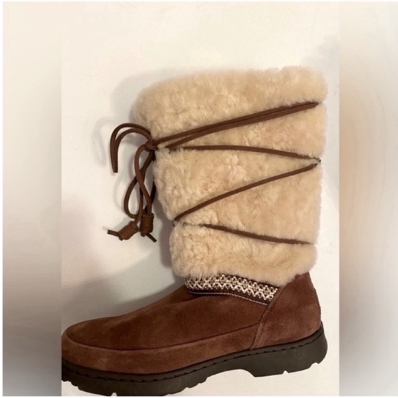 UGG Australia Women’s Boots Winter Snow Maxie Suede Fur Brown Boots size 6 - Picture 9 of 11